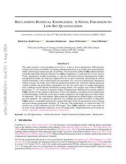 Reclaiming Residual Knowledge: A Novel Paradigm to Low-Bit Quantization
