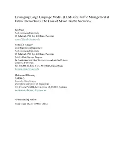 Leveraging Large Language Models (LLMs) for Traffic Management at Urban
  Intersections: The Case of Mixed Traffic Scenarios