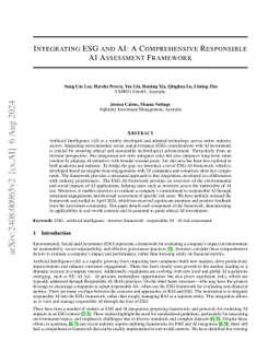 Integrating ESG and AI: A Comprehensive Responsible AI Assessment
  Framework
