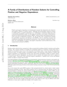 A Family of Distributions of Random Subsets for Controlling Positive and Negative Dependence