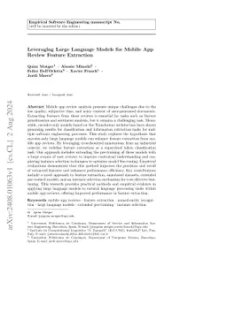 Leveraging Encoder-only Large Language Models for Mobile App Review Feature Extraction