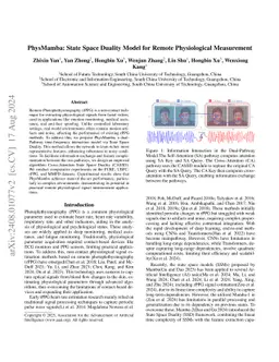 PhysMamba: State Space Duality Model for Remote Physiological Measurement