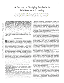 A Survey on Self-play Methods in Reinforcement Learning