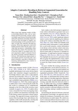 Adaptive Contrastive Decoding in Retrieval-Augmented Generation for
  Handling Noisy Contexts