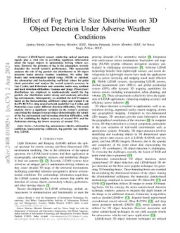 Effect of Fog Particle Size Distribution on 3D Object Detection Under
  Adverse Weather Conditions