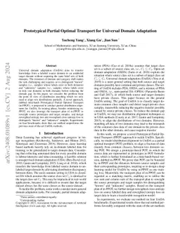 Prototypical Partial Optimal Transport for Universal Domain Adaptation