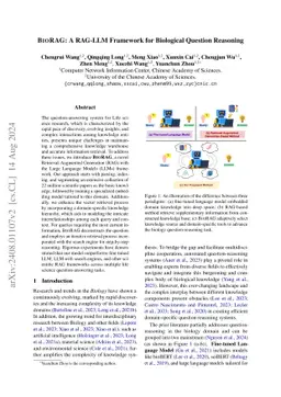 BioRAG: A RAG-LLM Framework for Biological Question Reasoning