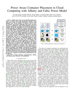 Power Aware Container Placement in Cloud Computing with Affinity and
  Cubic Power Model