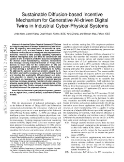 Sustainable Diffusion-based Incentive Mechanism for Generative AI-driven
  Digital Twins in Industrial Cyber-Physical Systems
