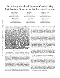 Optimizing Variational Quantum Circuits Using Metaheuristic Strategies
  in Reinforcement Learning