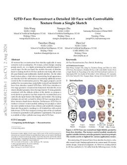S2TD-Face: Reconstruct a Detailed 3D Face with Controllable Texture from
  a Single Sketch