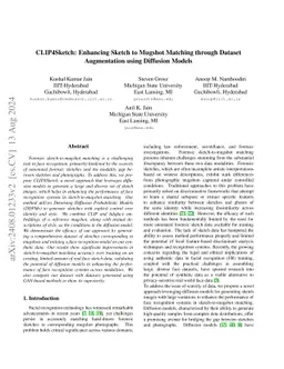CLIP4Sketch: Enhancing Sketch to Mugshot Matching through Dataset
  Augmentation using Diffusion Models