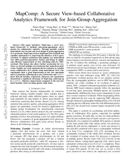 MapComp: A Secure View-based Collaborative Analytics Framework for Join-Group-Aggregation