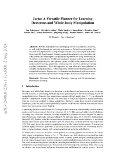 Jacta: A Versatile Planner for Learning Dexterous and Whole-body
  Manipulation