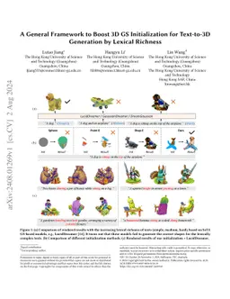 A General Framework to Boost 3D GS Initialization for Text-to-3D
  Generation by Lexical Richness