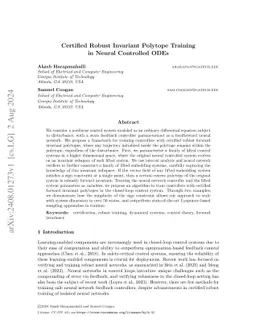 Certified Robust Invariant Polytope Training in Neural Controlled ODEs