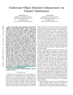 Underwater Object Detection Enhancement via Channel Stabilization