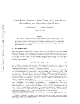 Sparse Linear Regression when Noises and Covariates are Heavy-Tailed and
  Contaminated by Outliers