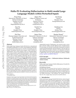 Hallu-PI: Evaluating Hallucination in Multi-modal Large Language Models
  within Perturbed Inputs