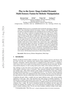 Play to the Score: Stage-Guided Dynamic Multi-Sensory Fusion for Robotic
  Manipulation