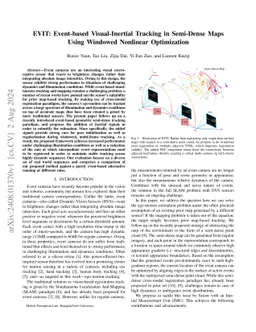 EVIT: Event-based Visual-Inertial Tracking in Semi-Dense Maps Using
  Windowed Nonlinear Optimization