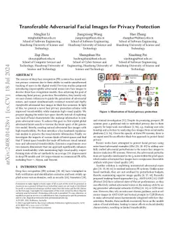 Transferable Adversarial Facial Images for Privacy Protection
