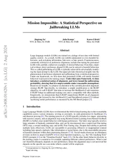 Mission Impossible: A Statistical Perspective on Jailbreaking LLMs