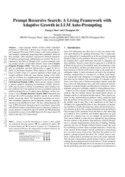 Prompt Recursive Search: A Living Framework with Adaptive Growth in LLM
  Auto-Prompting