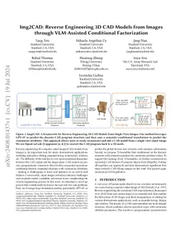 Img2CAD: Reverse Engineering 3D CAD Models from Images through VLM-Assisted Conditional Factorization