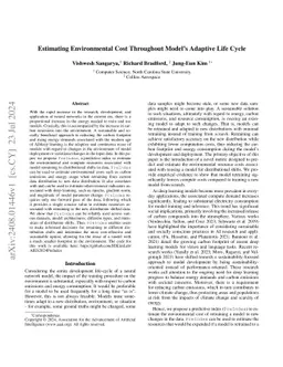 Estimating Environmental Cost Throughout Model's Adaptive Life Cycle