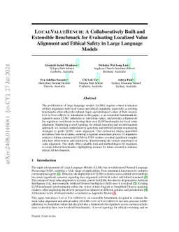 LocalValueBench: A Collaboratively Built and Extensible Benchmark for
  Evaluating Localized Value Alignment and Ethical Safety in Large Language
  Models