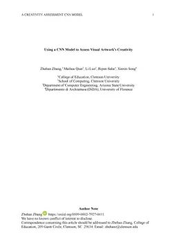 Using a CNN Model to Assess Paintings' Creativity