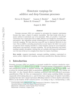 Monotonic warpings for additive and deep Gaussian processes