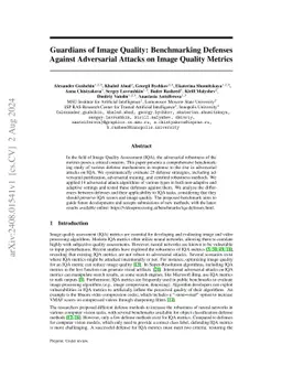 Guardians of Image Quality: Benchmarking Defenses Against Adversarial Attacks on Image Quality Metrics