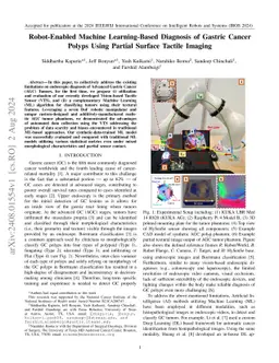 Robot-Enabled Machine Learning-Based Diagnosis of Gastric Cancer Polyps
  Using Partial Surface Tactile Imaging