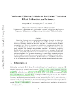Conformal Diffusion Models for Individual Treatment Effect Estimation
  and Inference