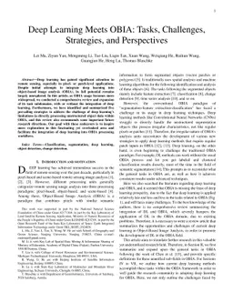 Deep Learning Meets OBIA: Tasks, Challenges, Strategies, and
  Perspectives