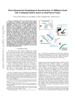 Three-dimensional Morphological Reconstruction of Millimeter-Scale Soft
  Continuum Robots based on Dual-Stereo-Vision