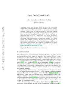 Deep Patch Visual SLAM