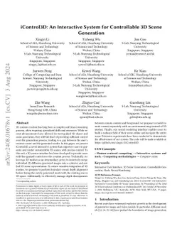 iControl3D: An Interactive System for Controllable 3D Scene Generation