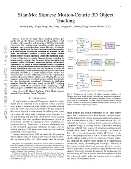 SiamMo: Siamese Motion-Centric 3D Object Tracking