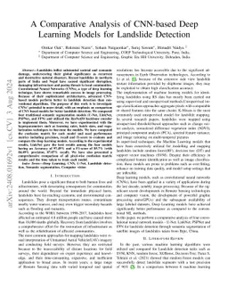A Comparative Analysis of CNN-based Deep Learning Models for Landslide
  Detection