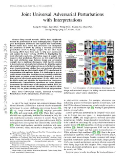 Joint Universal Adversarial Perturbations with Interpretations