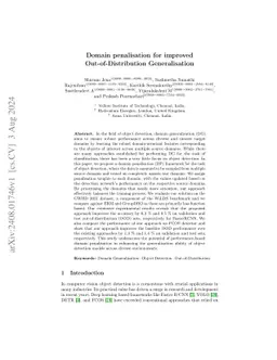 Domain penalisation for improved Out-of-Distribution Generalisation