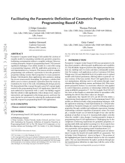 Facilitating the Parametric Definition of Geometric Properties in
  Programming-Based CAD