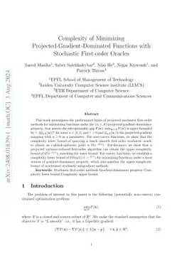 Complexity of Minimizing Projected-Gradient-Dominated Functions with
  Stochastic First-order Oracles