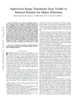 Supervised Image Translation from Visible to Infrared Domain for Object
  Detection
