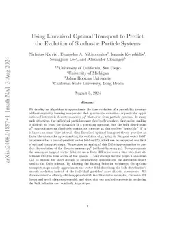 Using Linearized Optimal Transport to Predict the Evolution of Stochastic Particle Systems