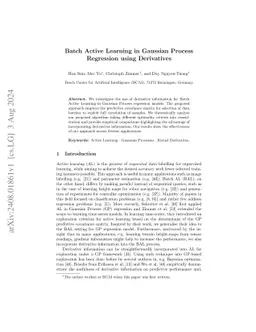 Batch Active Learning in Gaussian Process Regression using Derivatives
