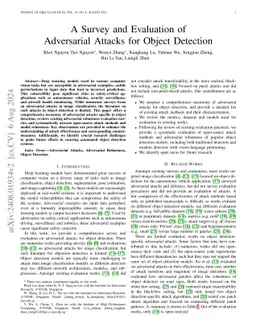 A Survey and Evaluation of Adversarial Attacks for Object Detection